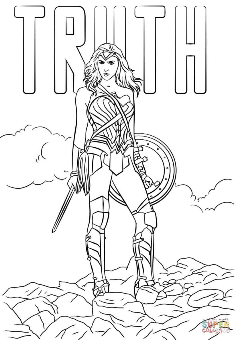 Wonder Woman Coloring Pages For Kids
 Wonder Woman Truth coloring page