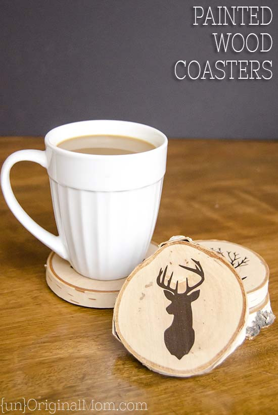 Wood Craft Gift Ideas
 DIY Painted Wood Slice Coasters unOriginal Mom