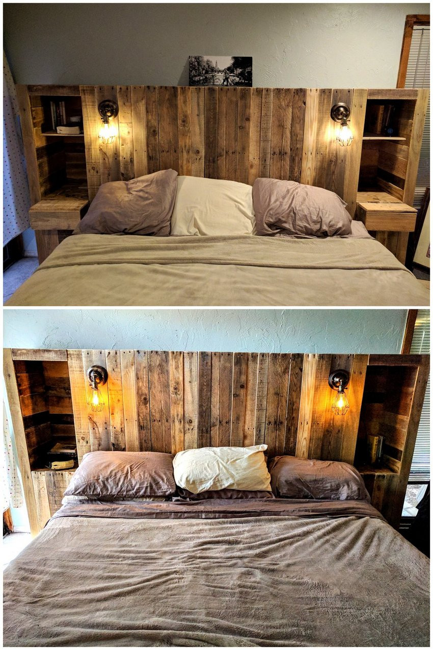 Wood DIY Headboard
 150 DIY Ideas for Wood Pallet Bed Headboards