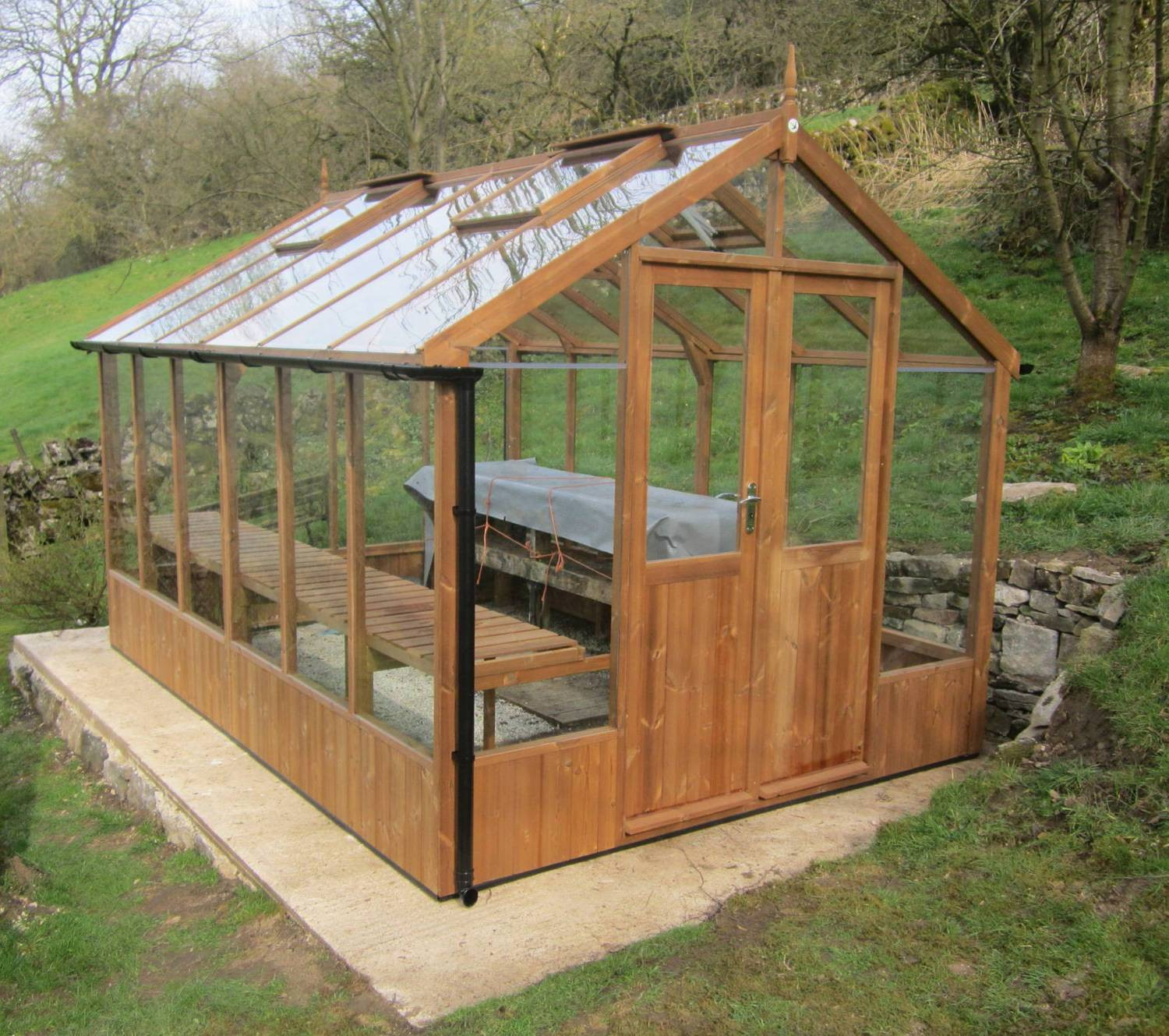 Wood Greenhouse Plans DIY
 Swallow Raven 8x8 Wooden Greenhouse