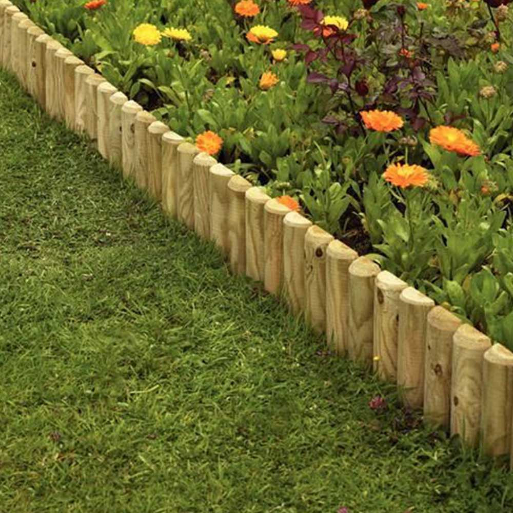 Wood Landscape Edging
 Wooden 12" Garden Border Fence Edging 2 Pack Pure