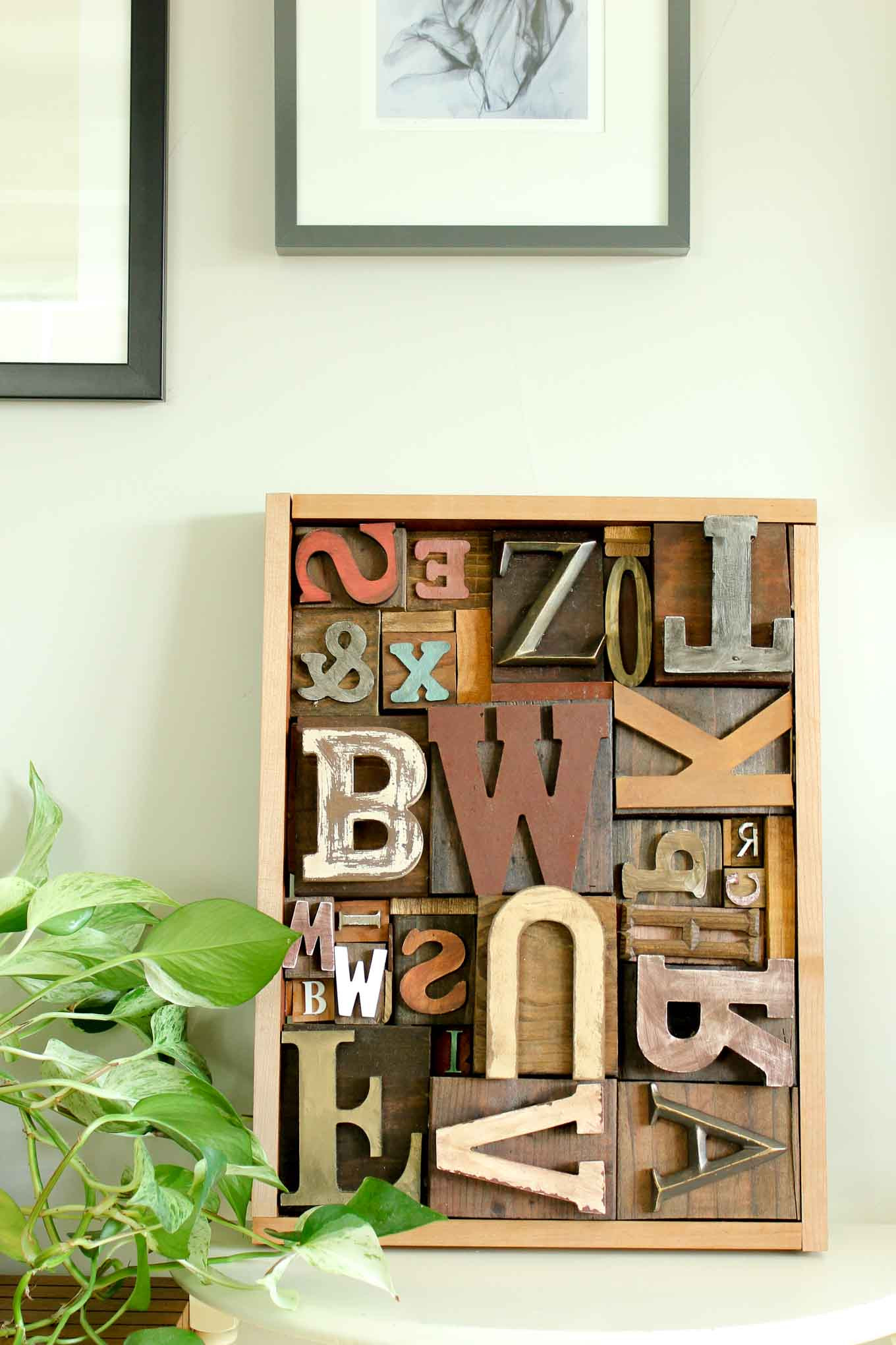 Wood Letter DIY
 DIY Art Idea With Faux Letterpress Print Blocks Make