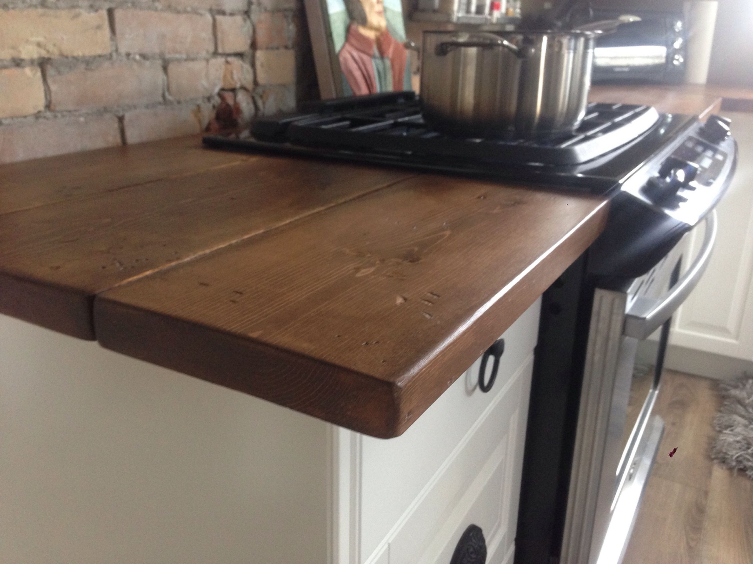 Wood Plank Countertops DIY
 DIY Rustic Plank Countertop – shychicken