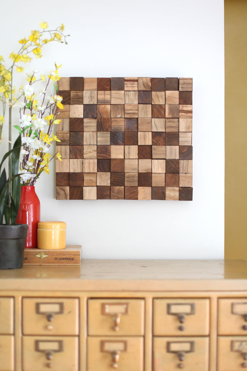 Wood Wall Decor DIY
 Wooden Mosaic Wall Art DIY – A Beautiful Mess