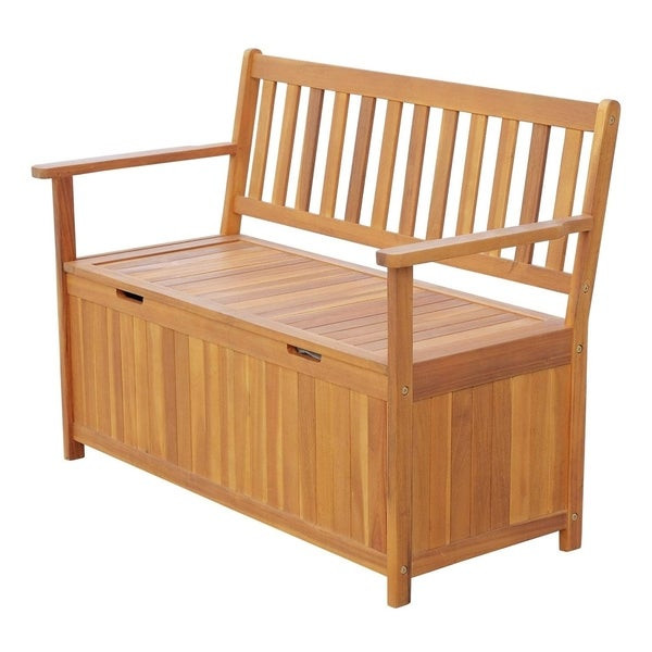 Wooden Outdoor Storage Bench
 Shop Outsunny 47" Wooden Outdoor Storage Bench with