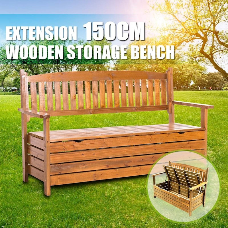Wooden Outdoor Storage Bench
 1 5M Wooden Storage Bench Garden Chest