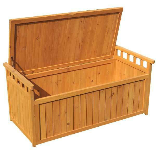 Wooden Outdoor Storage Bench
 Garden Storage Bench Wooden Chest 2 Seater Lift Lid