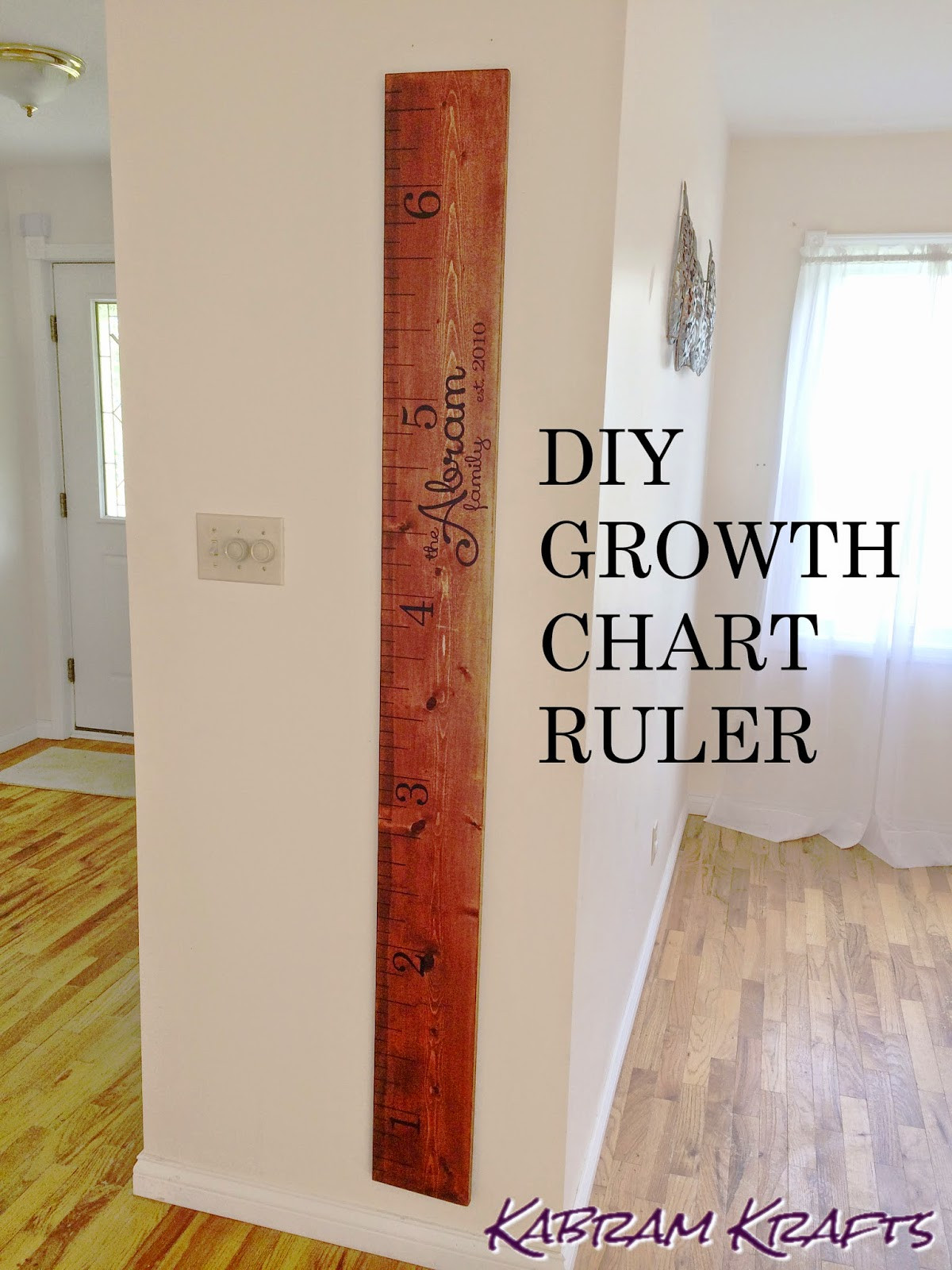 Wooden Ruler Growth Chart DIY
 DIY Wooden Growth Ruler Chart Kabram Krafts