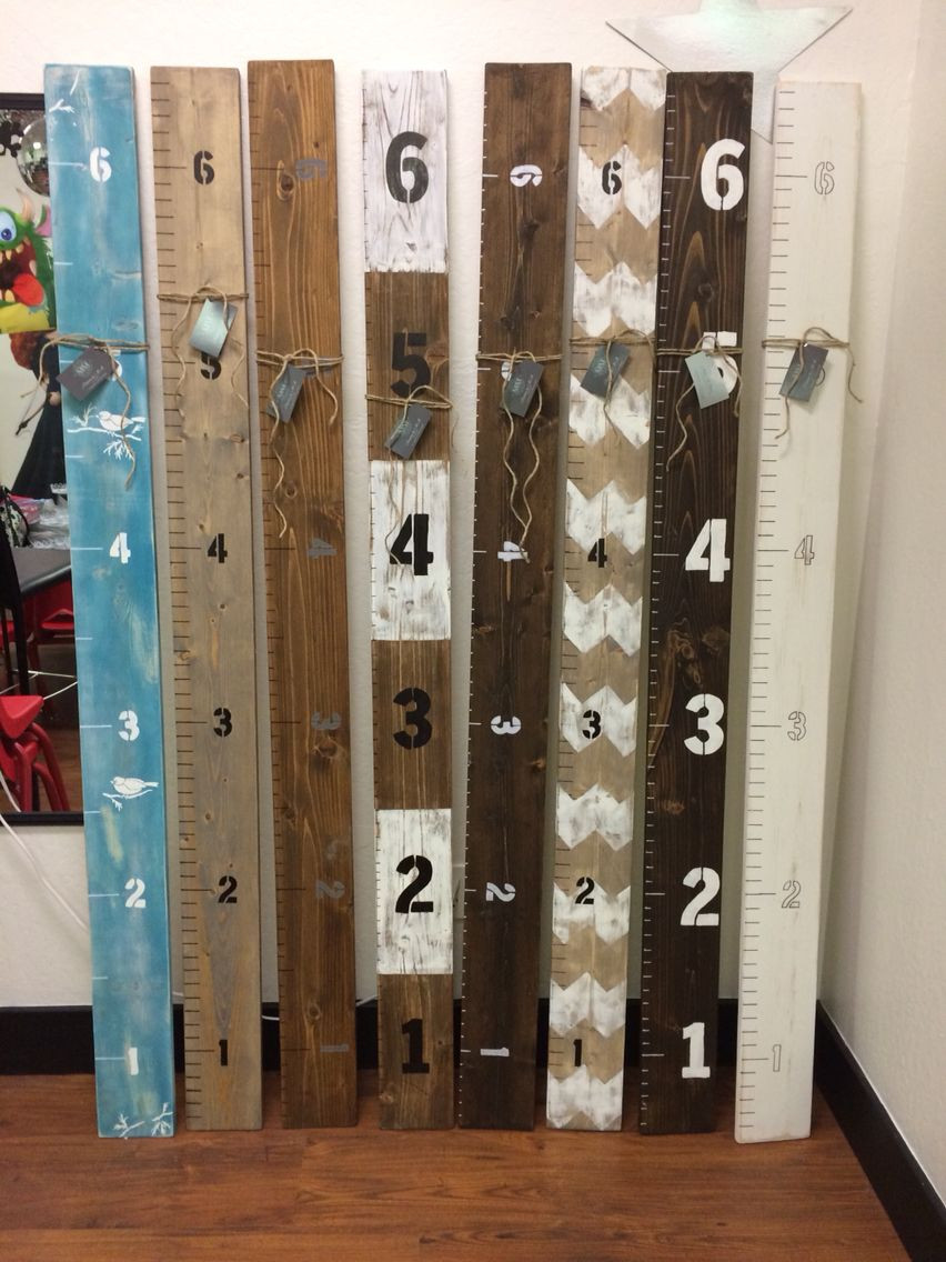 Wooden Ruler Growth Chart DIY
 DIY growth charts rustic ruler giant