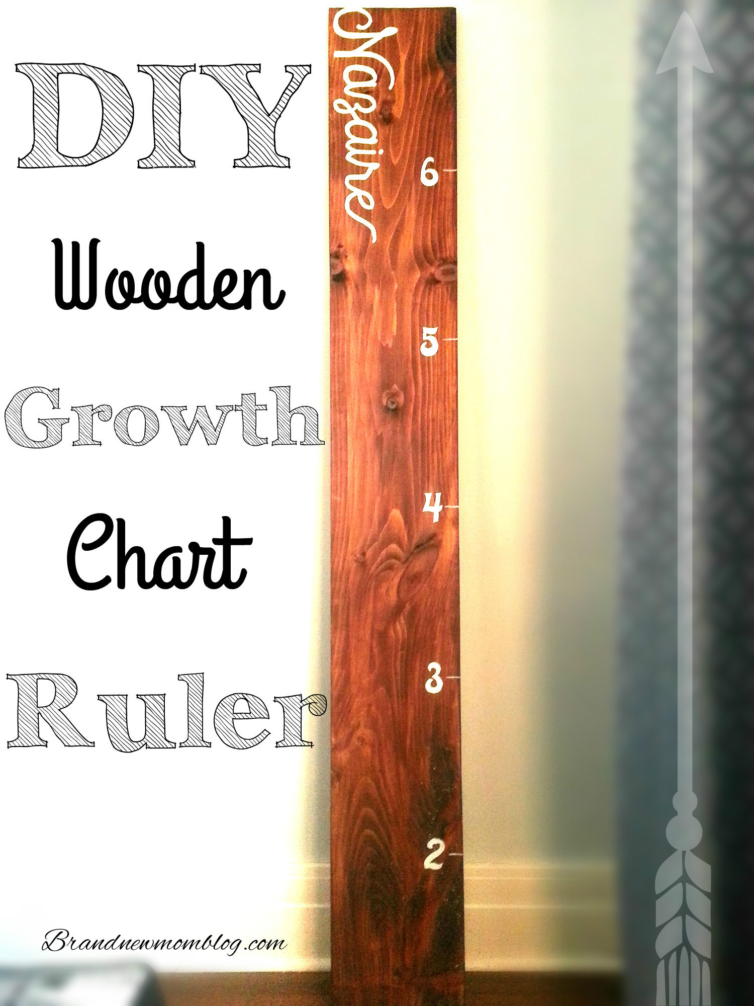 Wooden Ruler Growth Chart DIY
 BrandNewmom