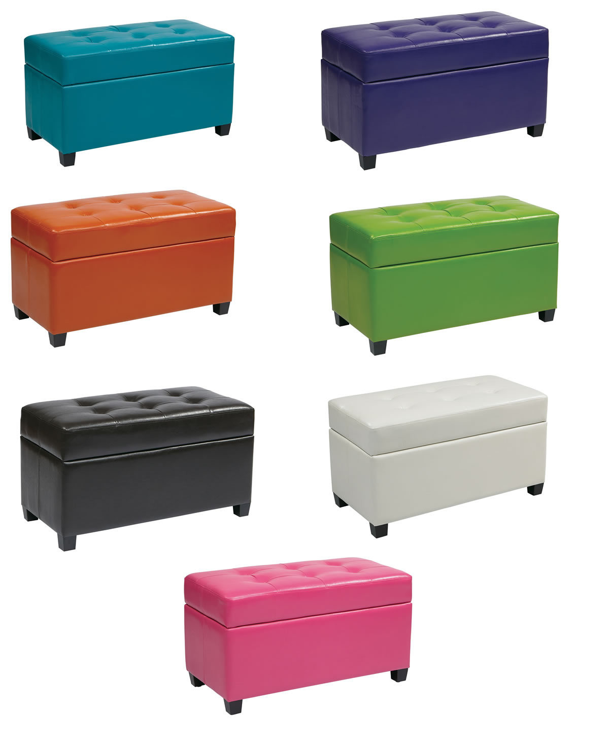 Wooden Storage Ottoman Bench
 32 Wide Vinyl Storage OTTOMAN Bench Toy Chest & Wood Legs