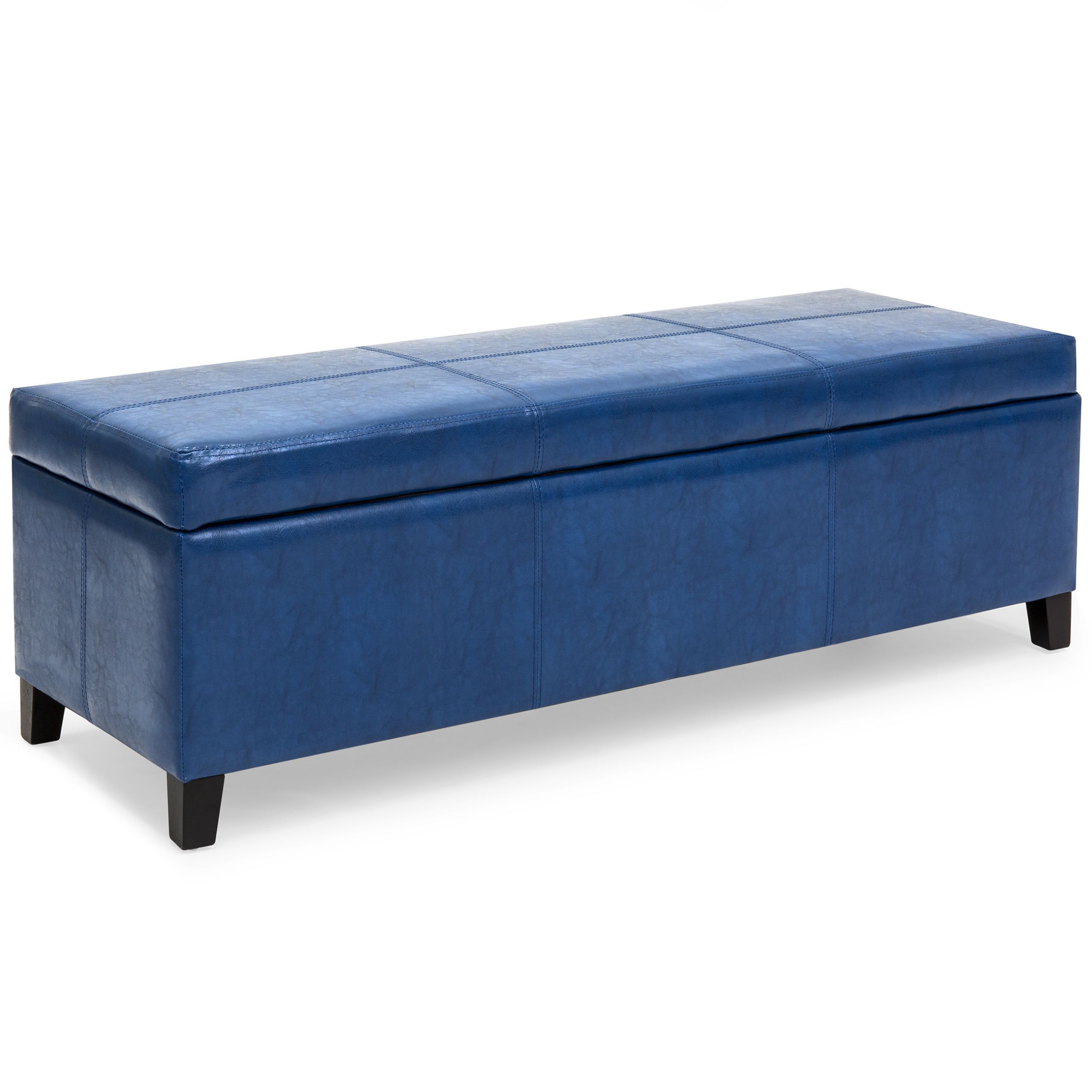 Wooden Storage Ottoman Bench
 Best Choice Products Upholstered PU Leather Storage