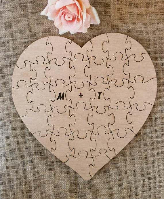 Wooden Wedding Puzzle Guest Book
 Items similar to Wedding Guestbook Puzzle Reception Decor