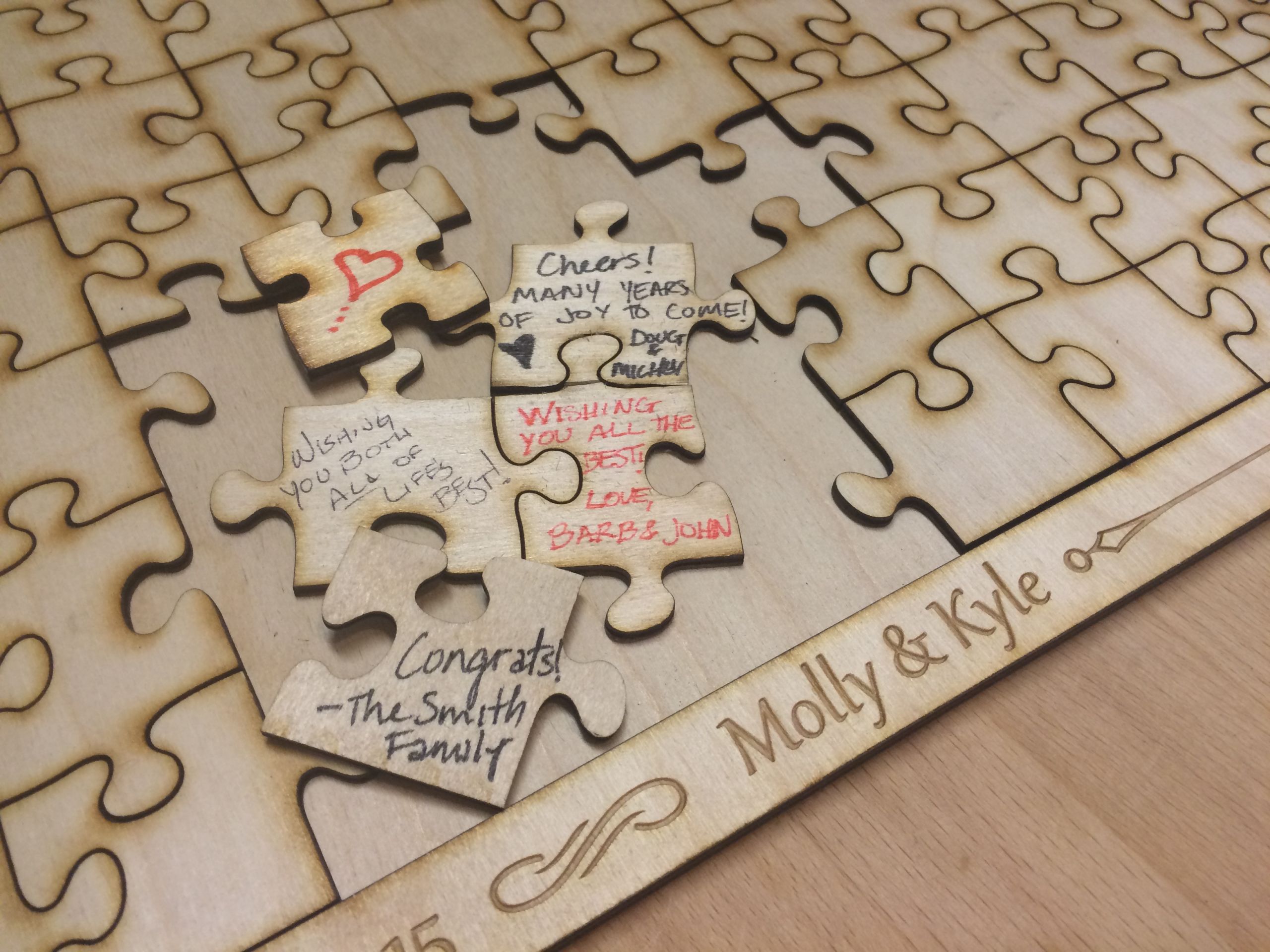 Wooden Wedding Puzzle Guest Book
 200 Piece Blank Wooden Puzzle Guest Book Alternative 30