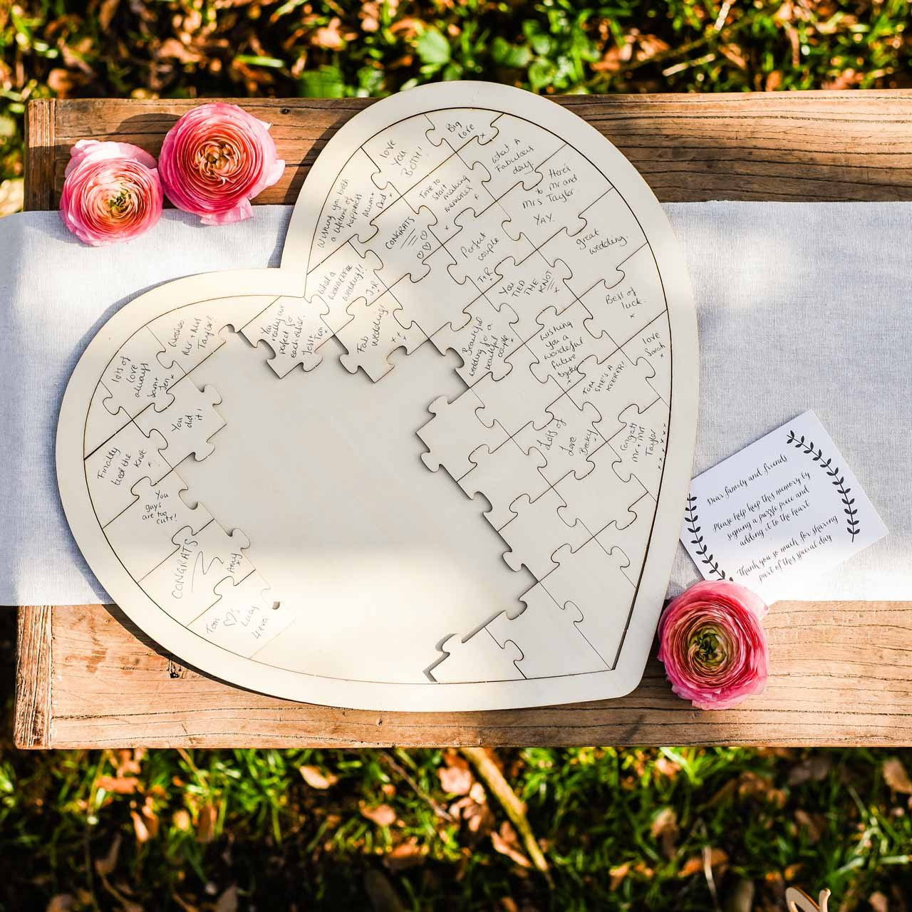 Wooden Wedding Puzzle Guest Book
 Wooden Heart Jigsaw Puzzle Wedding Guest Book – The