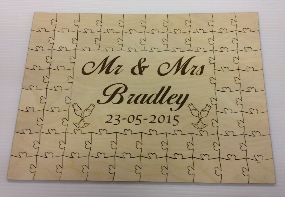 Wooden Wedding Puzzle Guest Book
 Personalised wooden wedding guest book jigsaw puzzle