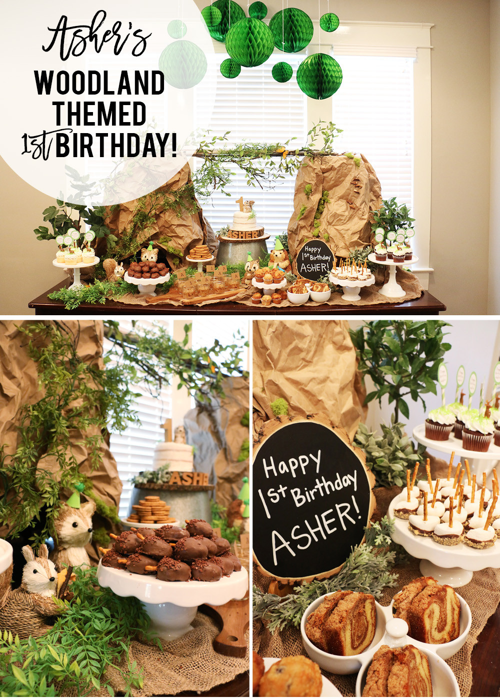 Woodland Birthday Party Food Ideas
 Asher’s Woodland Themed First Birthday – At Home With Natalie