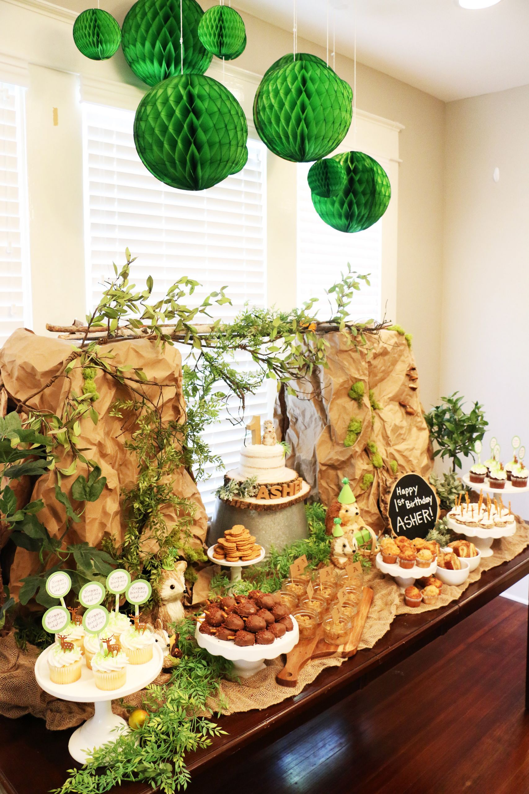 Woodland Birthday Party Ideas
 Asher’s Woodland Themed First Birthday – At Home With Natalie