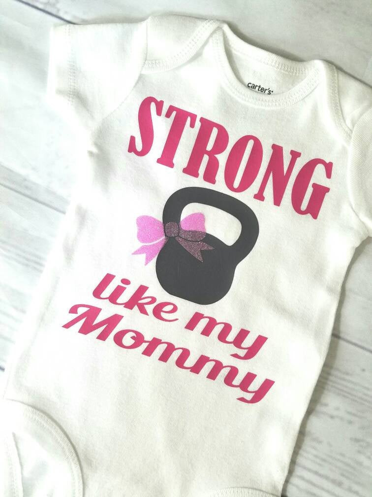 Work Work Fashion Baby
 Baby girl clothes strong like mommy workout by