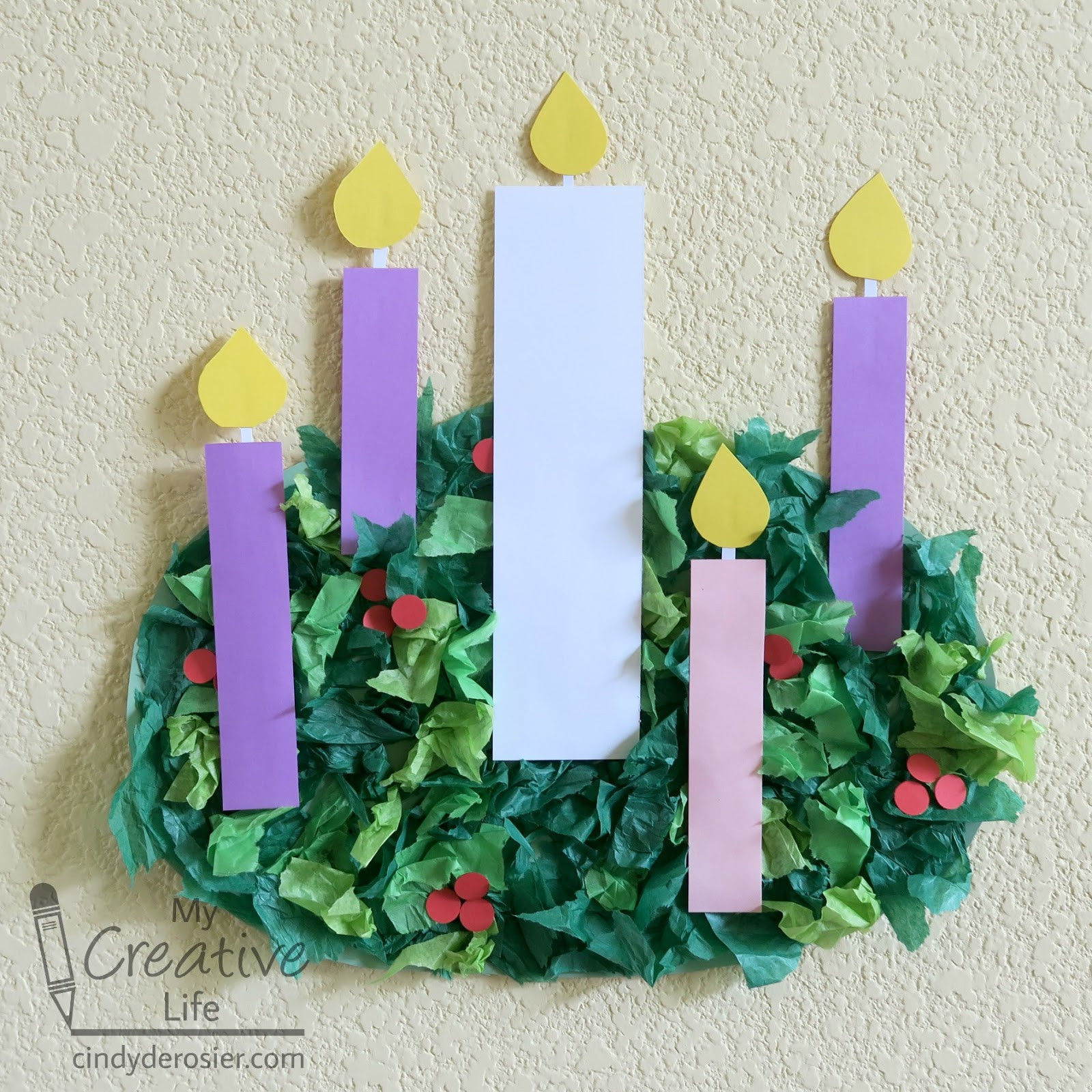 Wreath Craft For Kids
 Cindy deRosier My Creative Life Tissue Paper Advent Wreath