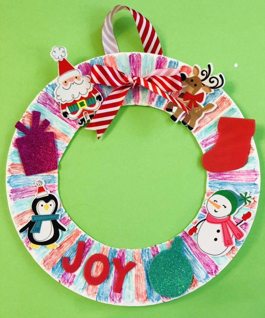 Wreath Craft For Kids
 Paper Plate Christmas Wreath Craft Glitter A Dime