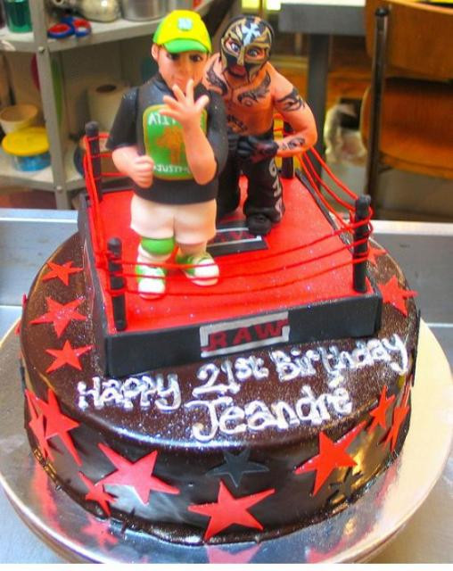 Wrestling Birthday Cake
 Wrestling WWE theme chocolate birthday cake with ring and