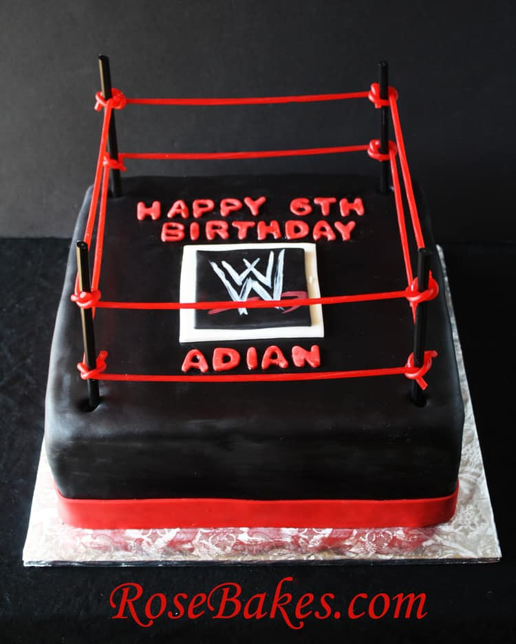 Wrestling Birthday Cake
 WWE Wrestling Ring Birthday Cake Rose Bakes