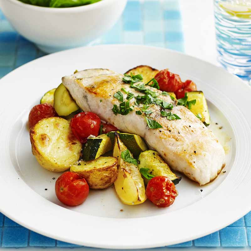 Ww Fish Recipes
 Fish with roast Mediterranean vegies Healthy Recipe