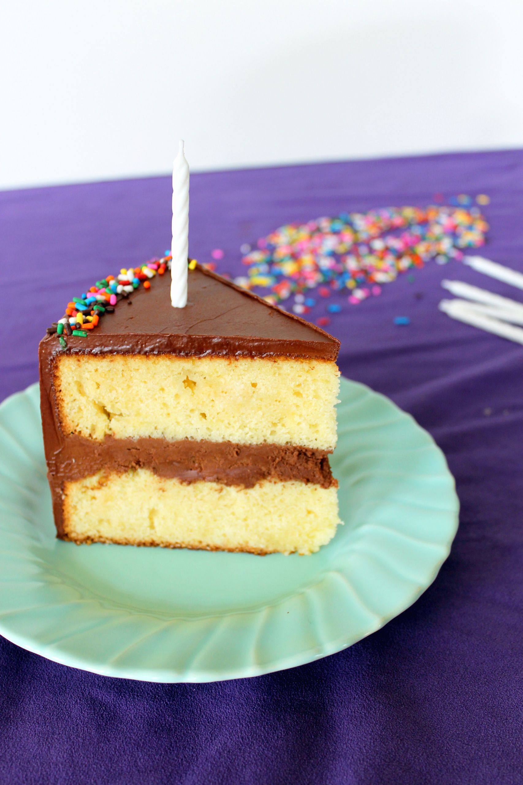 Yellow Birthday Cake Recipe
 Yellow Birthday Cake with Fluffy Chocolate Ganache Frosting