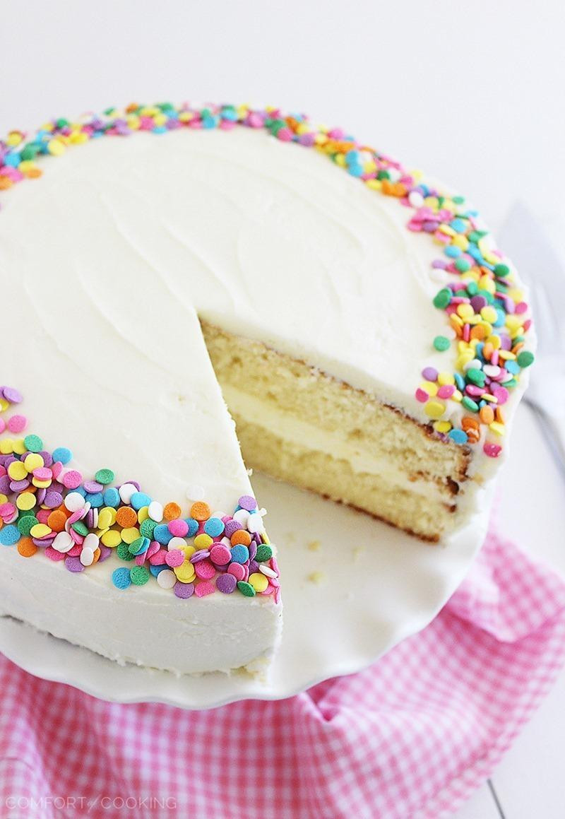 Yellow Birthday Cake Recipe
 Yellow Birthday Cake with Vanilla Frosting