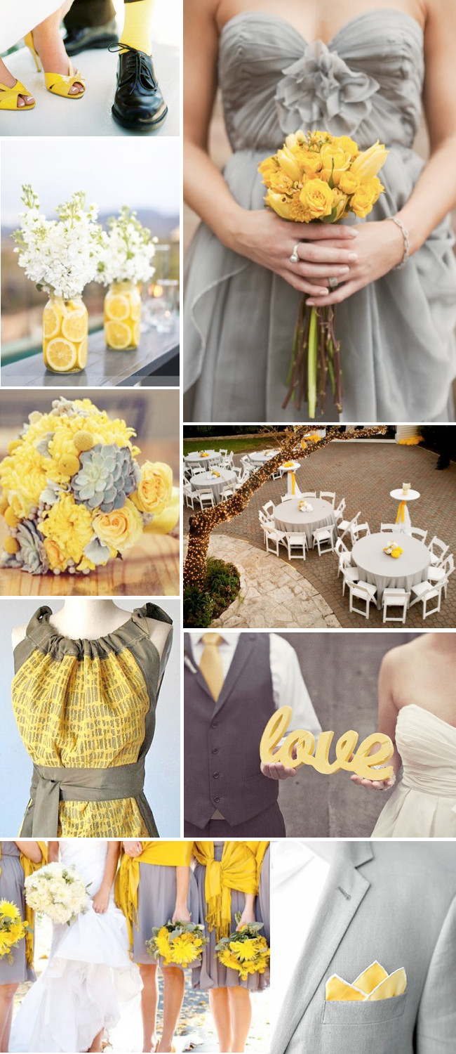 Yellow Themed Wedding
 Grey & Yellow Wedding Theme Weddings By Lilly