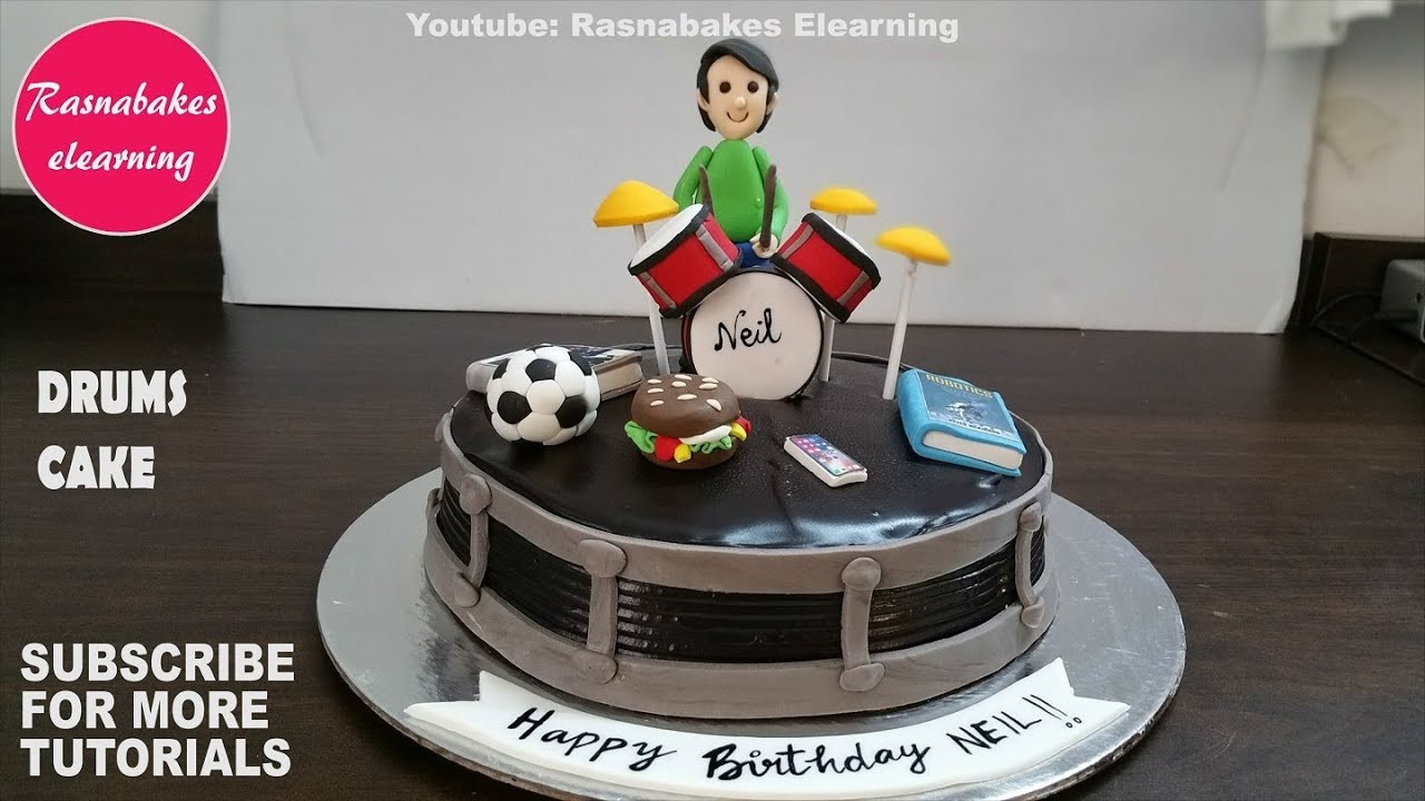 Youtube Birthday Cake
 Drums theme birthday cake for boys girls design ideas