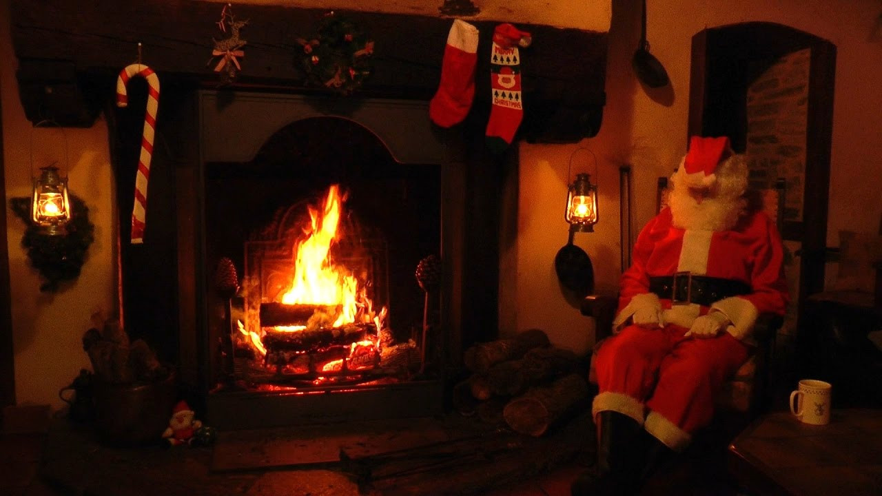 Youtube Fireplace With Christmas Music
 Crackling Fireplace Scene with Santa and Relaxing