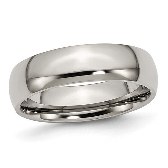 Zales Wedding Band
 Men s 6 0mm Polished fort Fit Wedding Band in Titanium