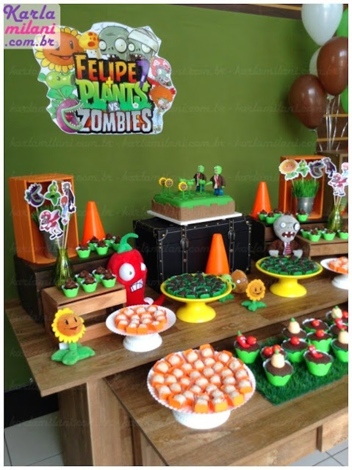 Zombie Birthday Party
 Kara s Party Ideas Plants Vs Zombies Themed Birthday Party
