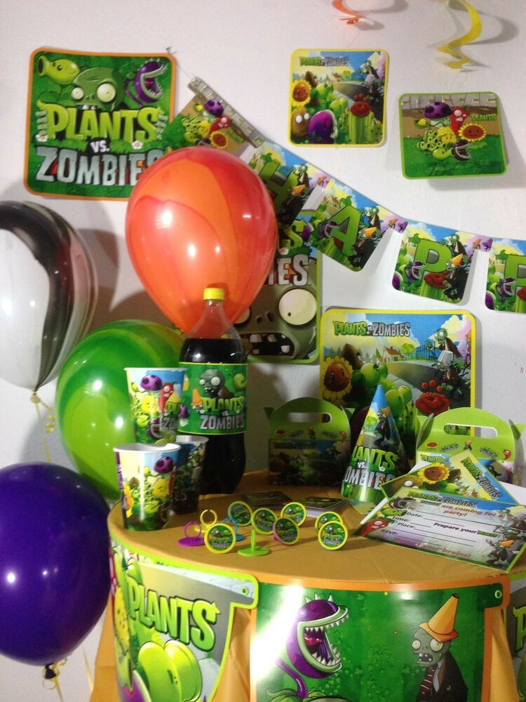 Zombie Birthday Party
 Plants vs zombies happy birthday party pack supplies Free
