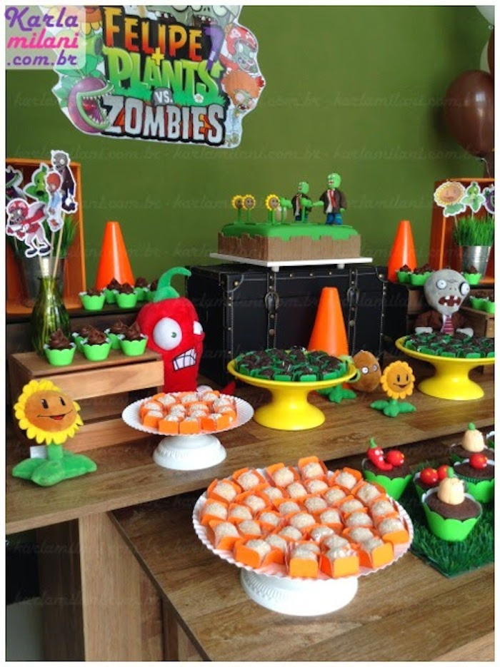 Zombie Birthday Party
 Kara s Party Ideas Plants Vs Zombies Themed Birthday Party