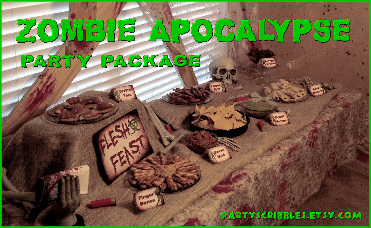 Zombie Birthday Party
 Zombie Apocalypse Party Package Printable DIY by