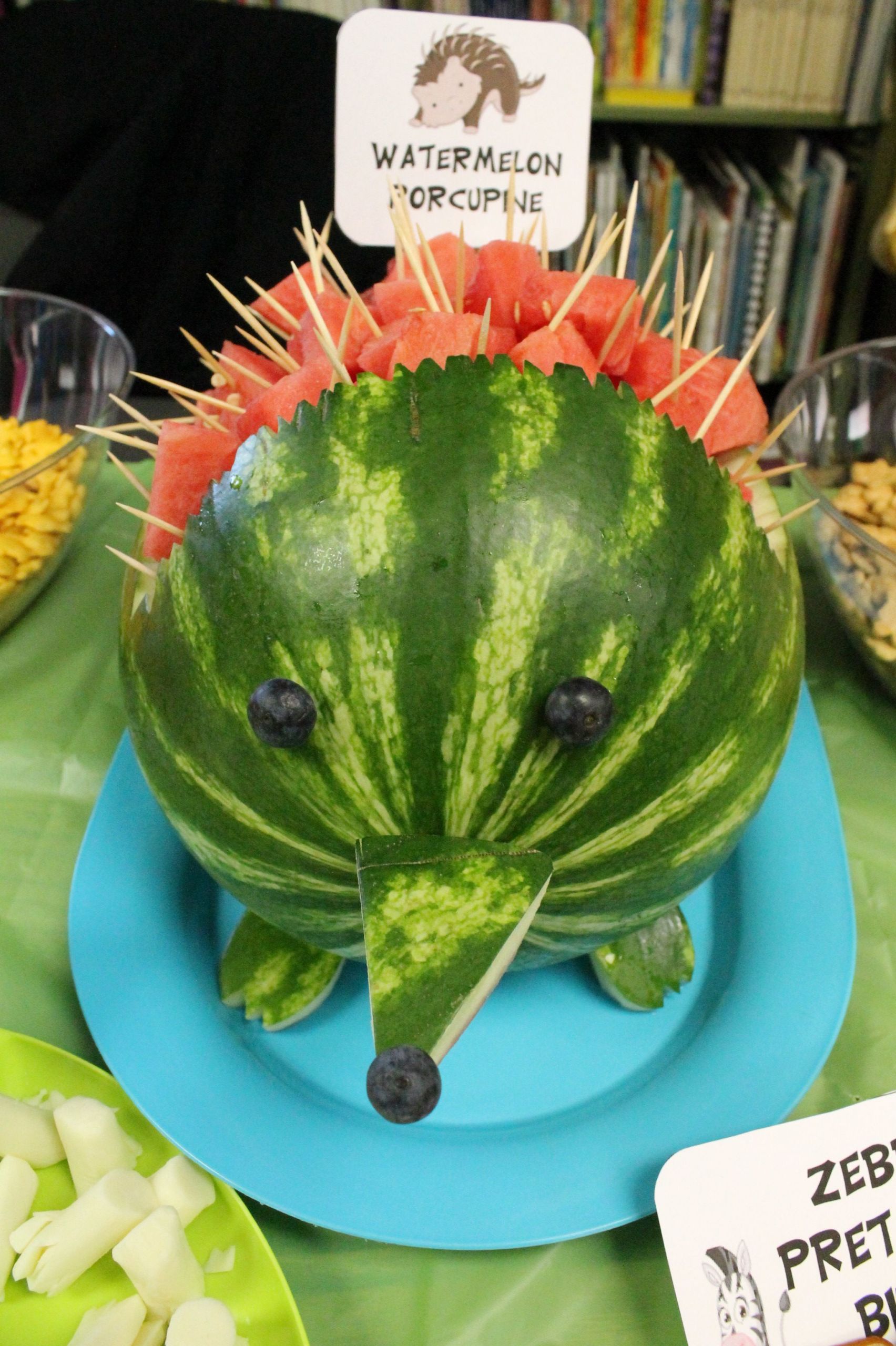 Zoo Birthday Party Food Ideas
 Zoo Party Food Watermelon Porcupine