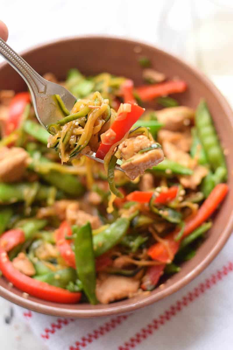 Zucchini Noodles Chicken Stir Fry
 Zucchini Noodle Stir Fry with Chicken · Seasonal Cravings