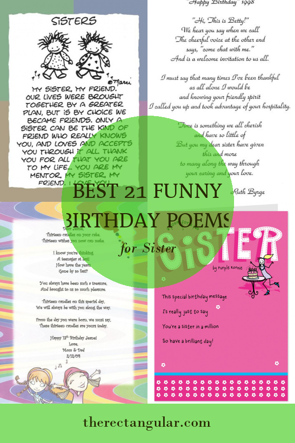 Best 21 Funny Birthday Poems for Sister - Home, Family, Style and Art Ideas