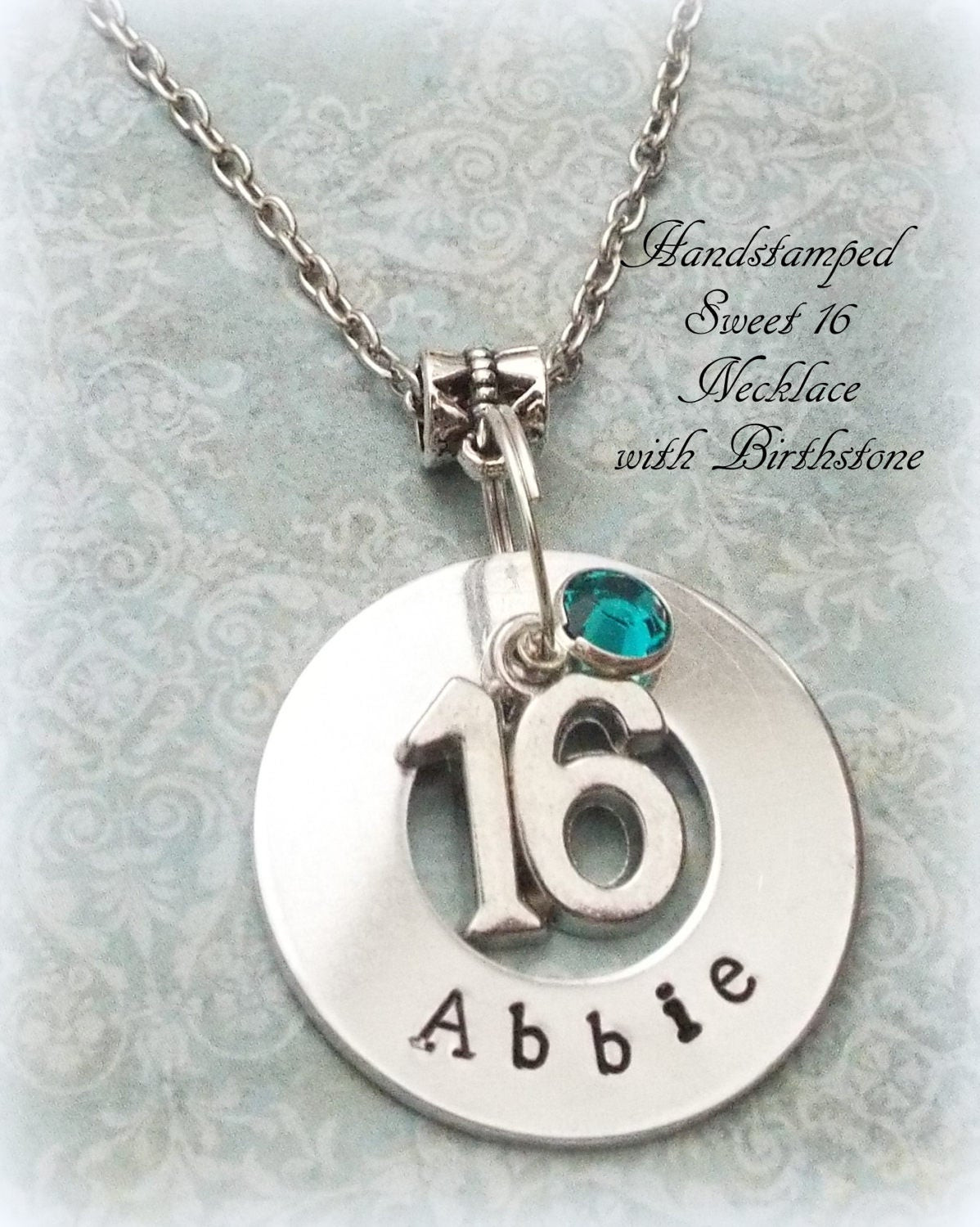 16Th Birthday Gift Ideas Girls
 16th Birthday Handstamped Birthstone Necklace Sweet 16th