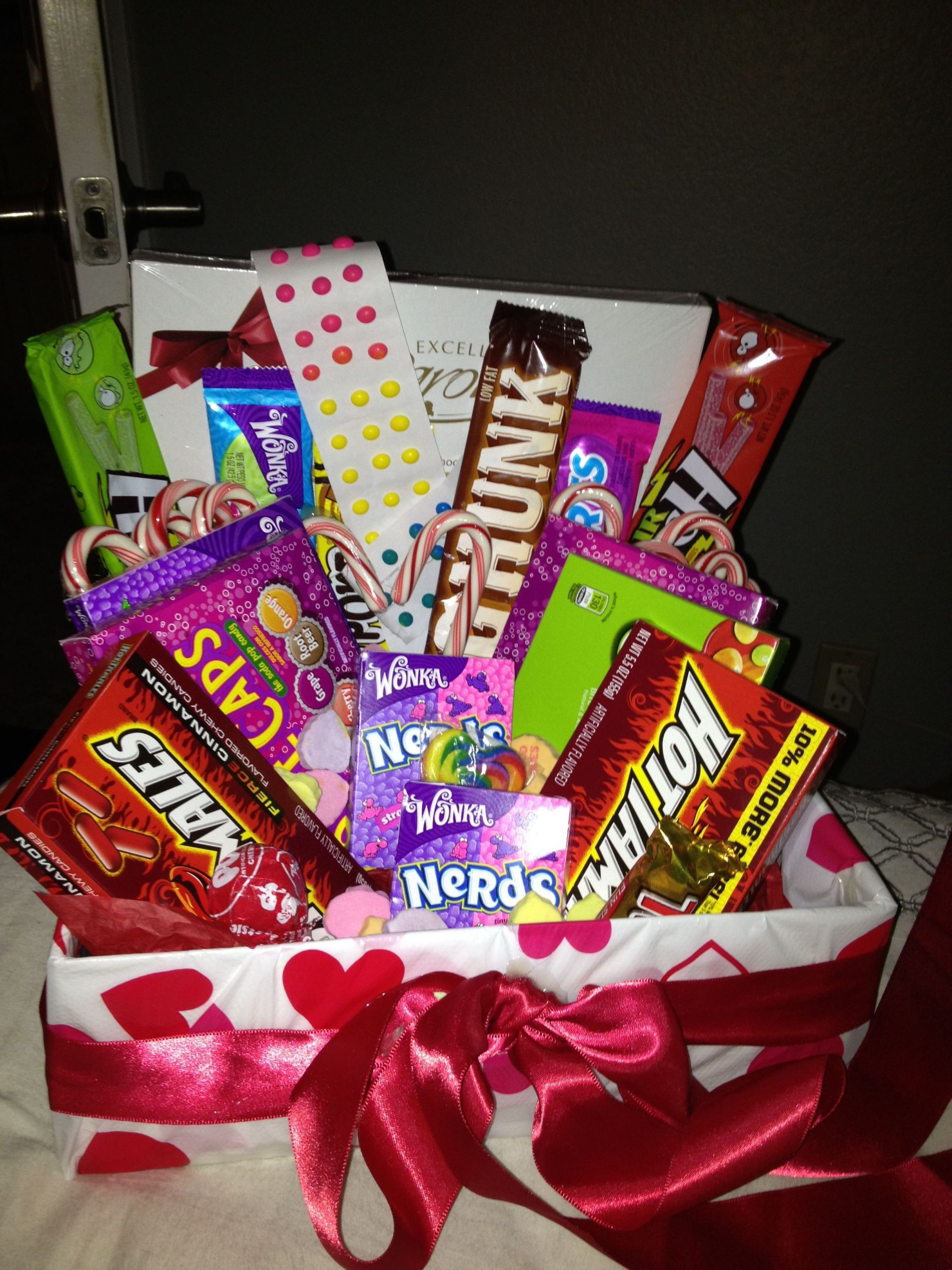 Candy Gift Baskets for Valentines Day Inspirational the Candy Basket I Made for My Boyfriend for Valentines