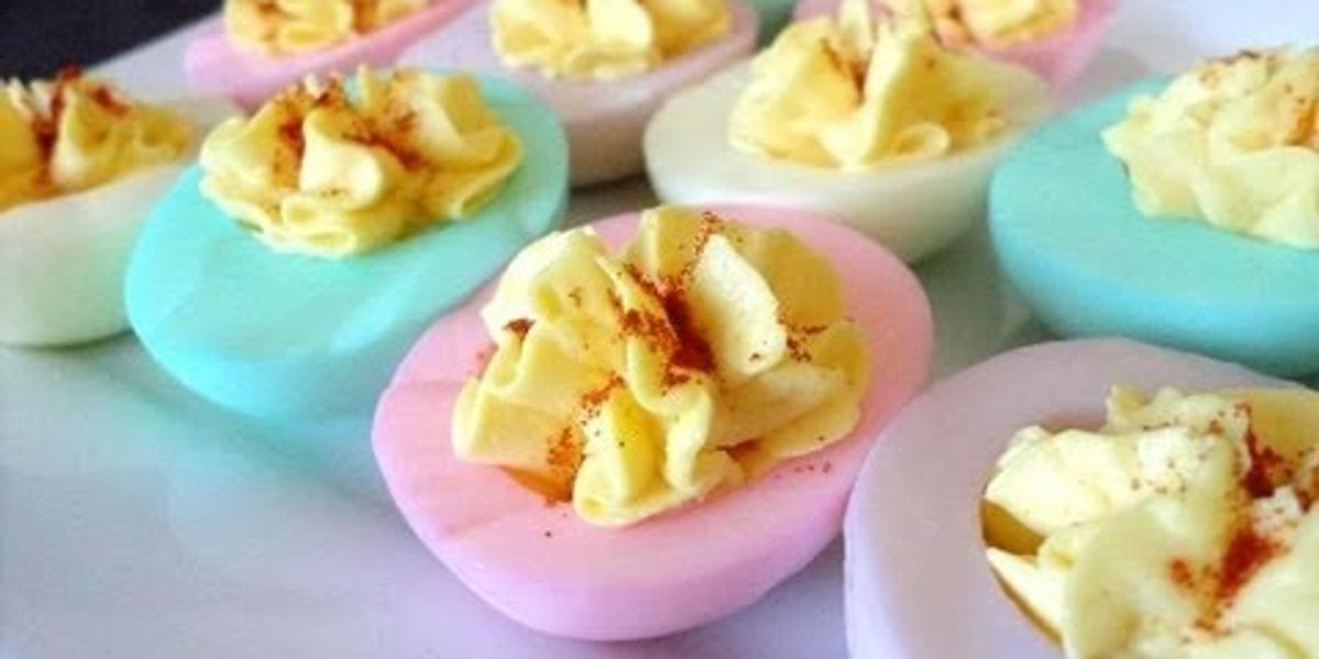 Colored Deviled Eggs For Easter
 Here s how to make dyed deviled eggs for Easter It s a