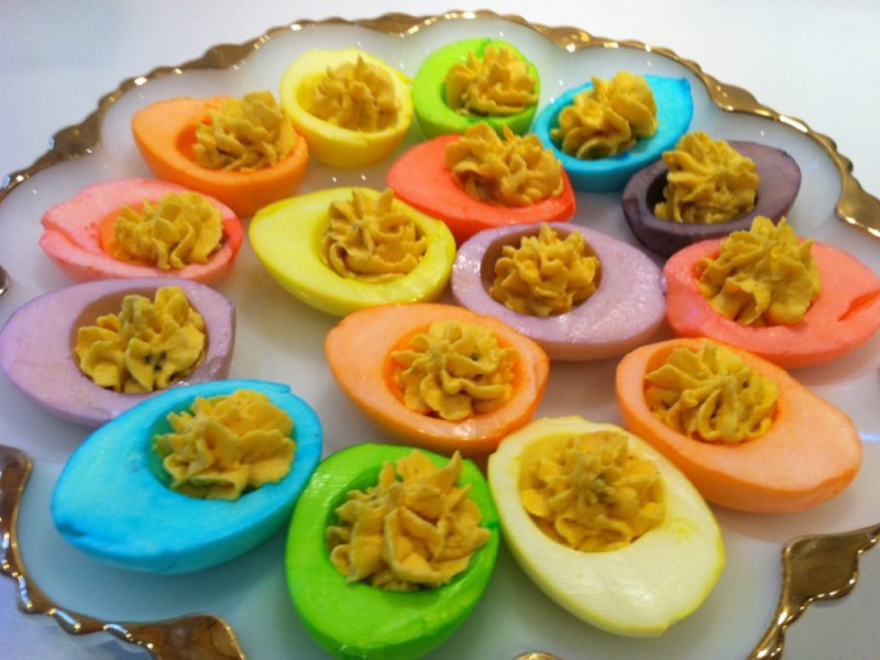 Colored Deviled Eggs For Easter
 How to Make Rainbow Colored Deviled Eggs