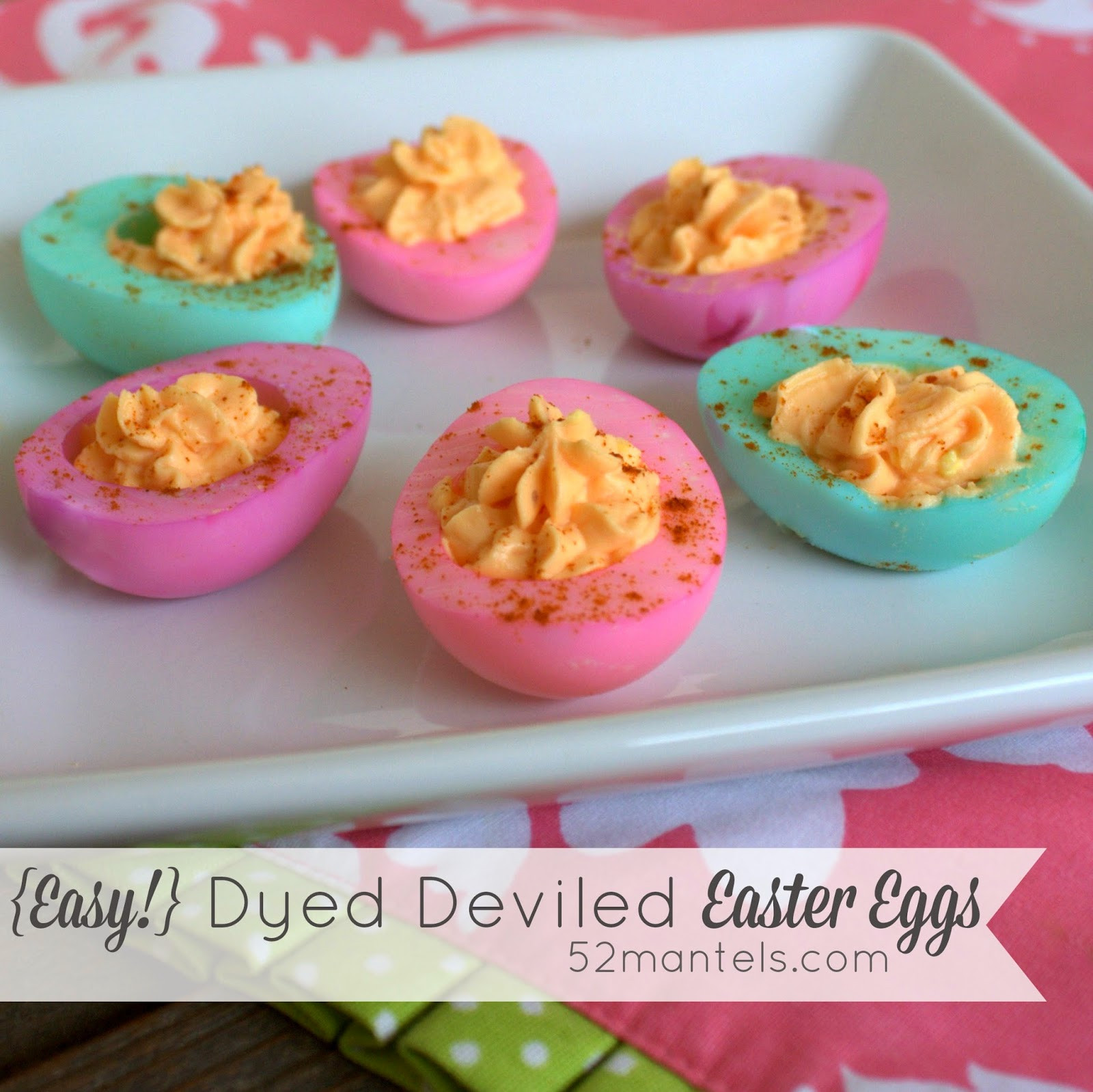 Colored Deviled Eggs For Easter
 52 Mantels Colorful Deviled Eggs 13 Easter Tutorials