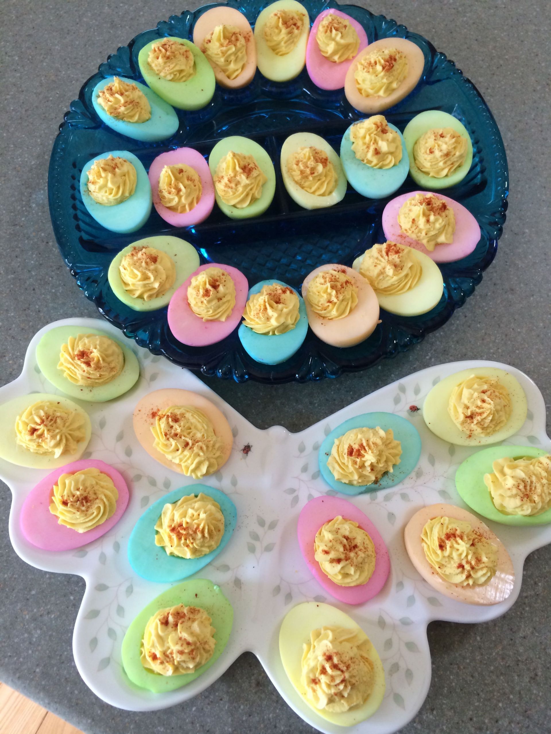 Colored Easter Deviled Eggs
 Colored deviled eggs