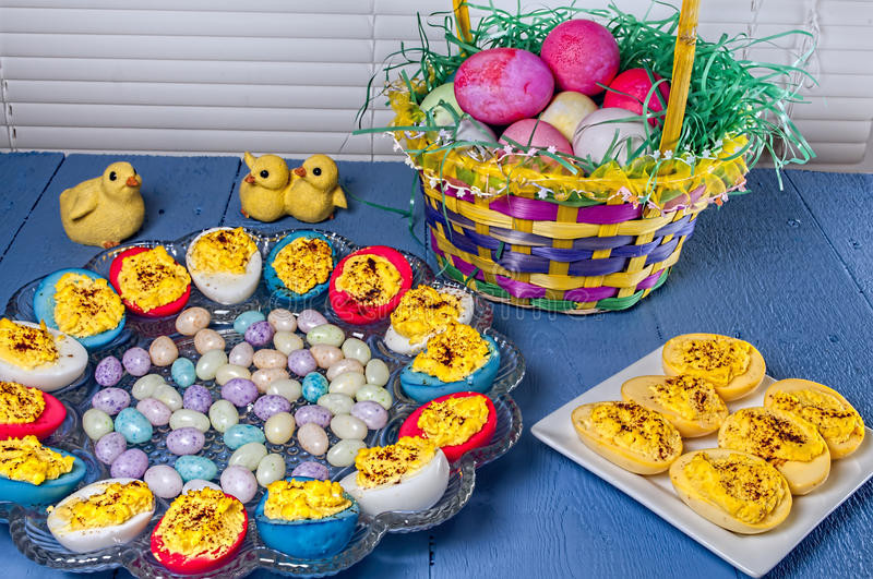 Colored Easter Deviled Eggs
 Deviled Eggs Easter Colored candy Stock Image Image