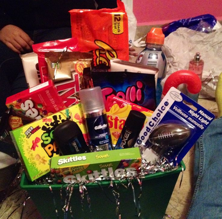 Cool Gift Ideas For Boyfriend
 Gift basket I made my boyfriend for Christmas