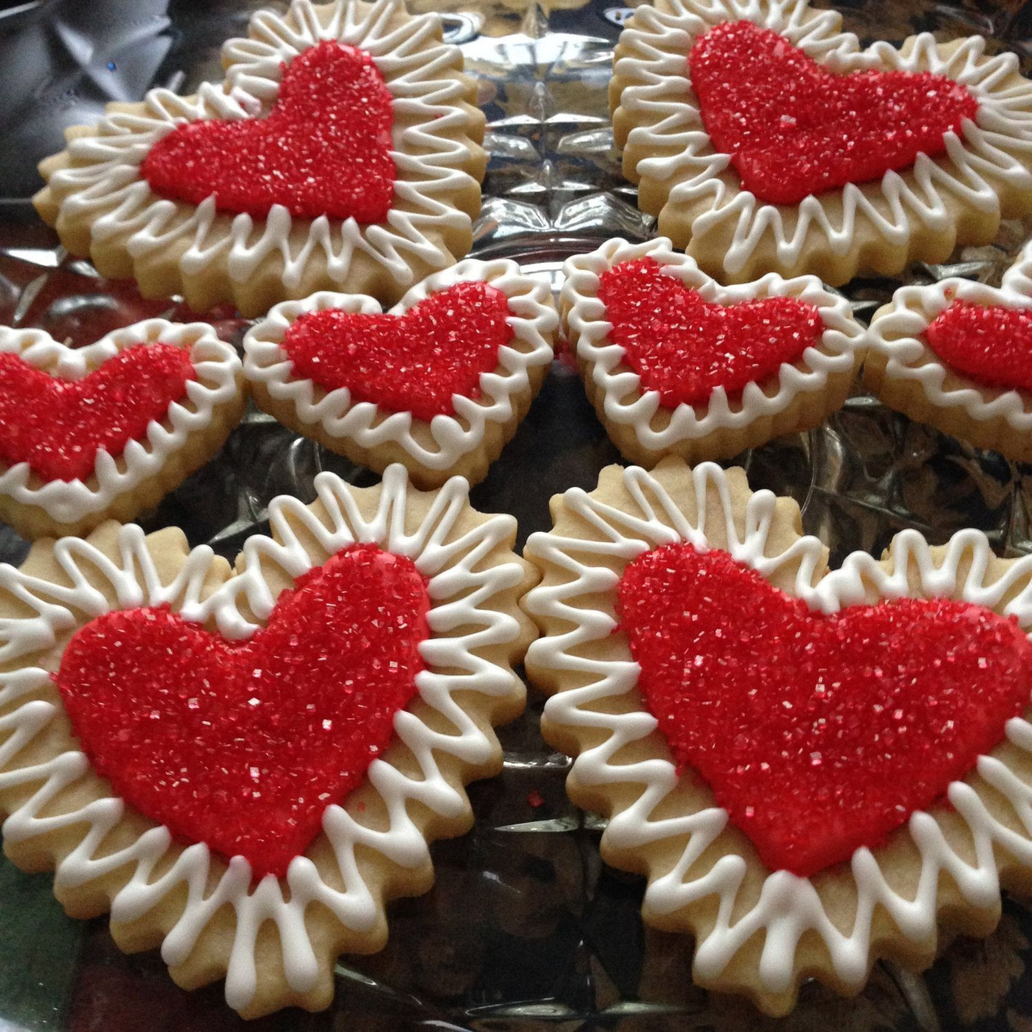 Decorating Valentine Sugar Cookies
 Delicious Homemade Fresh Baked Valentine Heart Sugar